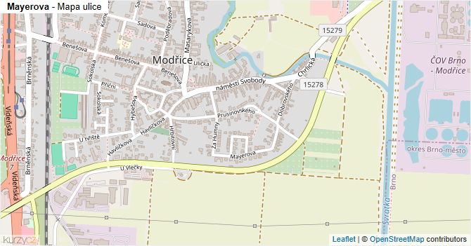 Mayerova - mapa ulice