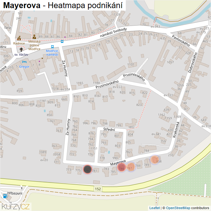 Mapa Mayerova - Firmy v ulici.