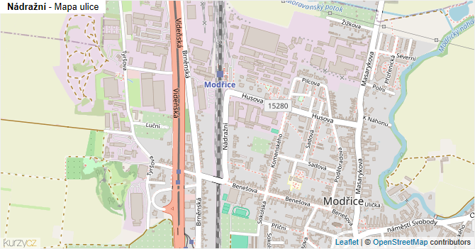 Nádražní - mapa ulice