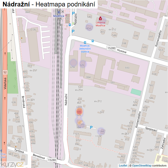 Mapa Nádražní - Firmy v ulici.