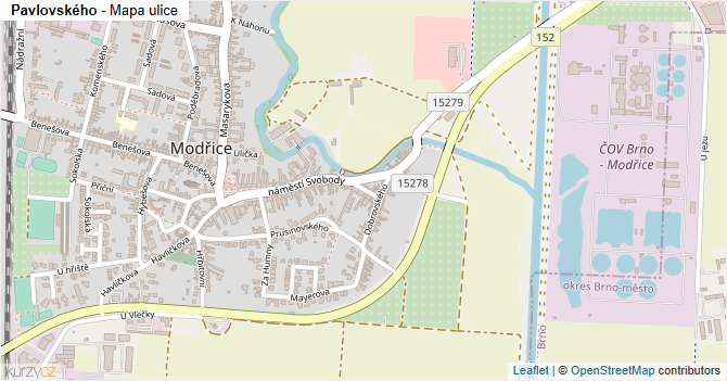 Pavlovského - mapa ulice