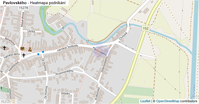 Pavlovského - mapa podnikání
