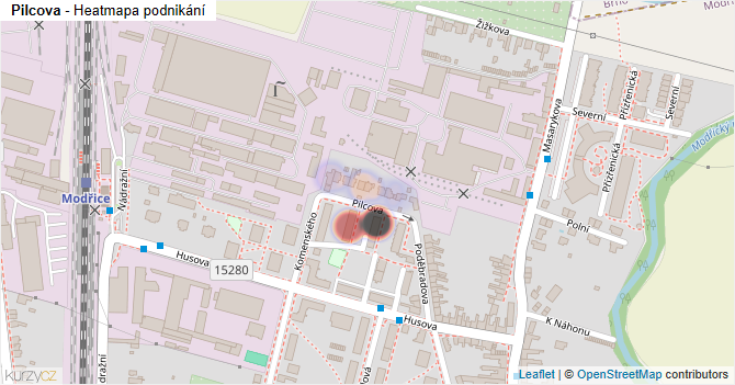 Pilcova - mapa podnikání