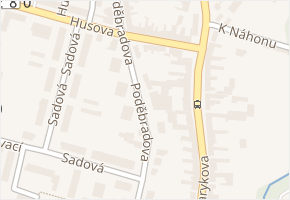 Poděbradova v obci Modřice - mapa ulice