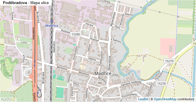 Poděbradova - mapa ulice