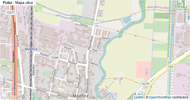 Polní - mapa ulice