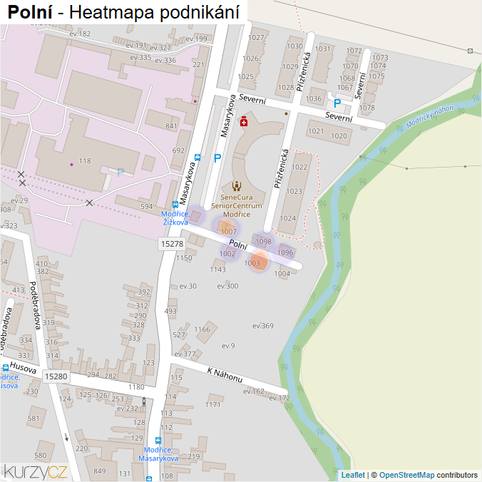 Mapa Polní - Firmy v ulici.