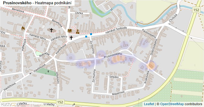 Prusinovského - mapa podnikání