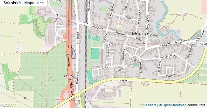 Sokolská - mapa ulice