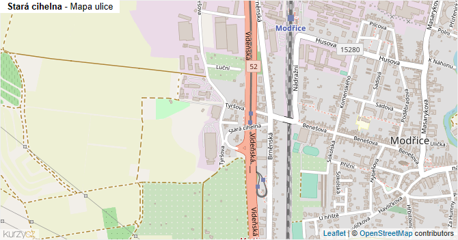 Stará cihelna - mapa ulice