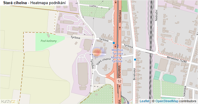 Stará cihelna - mapa podnikání