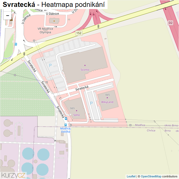 Mapa Svratecká - Firmy v ulici.
