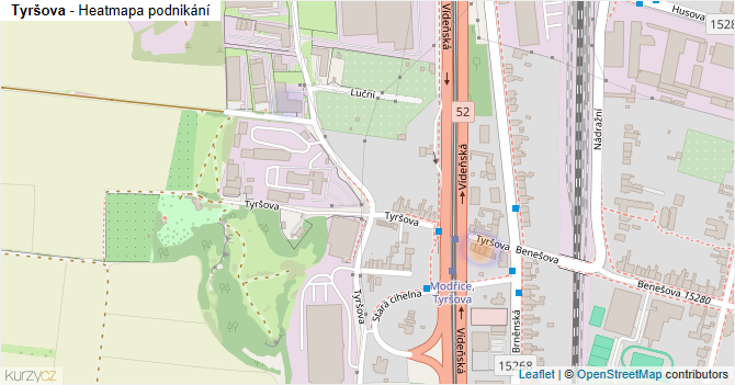 Tyršova - mapa podnikání