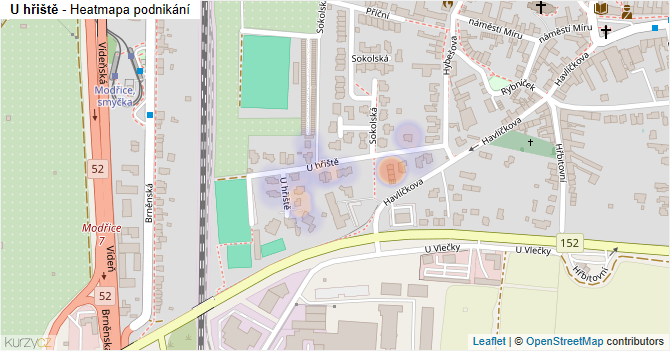 U hřiště - mapa podnikání