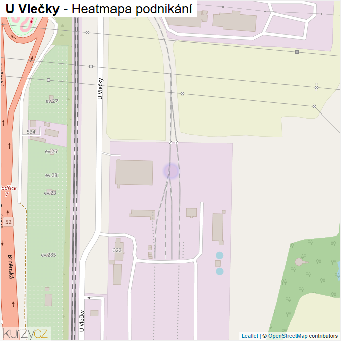 Mapa U Vlečky - Firmy v ulici.