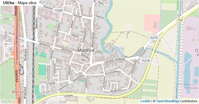 Ulička - mapa ulice