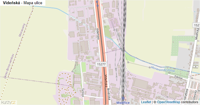 Vídeňská - mapa ulice