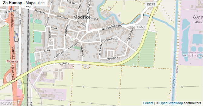 Za Humny - mapa ulice
