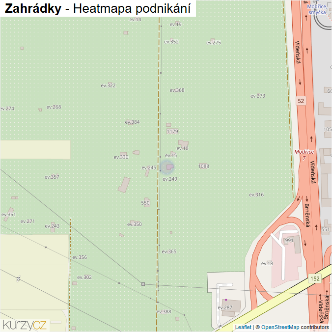 Mapa Zahrádky - Firmy v ulici.