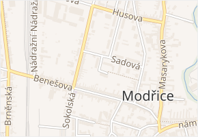 Zahradní v obci Modřice - mapa ulice