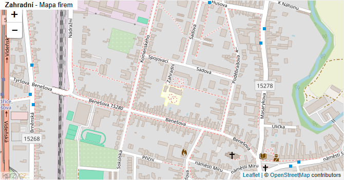 Zahradní - mapa firem