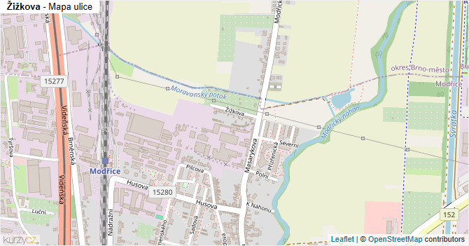 Žižkova - mapa ulice
