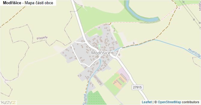 Modřišice - mapa části obce