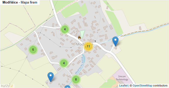 Modřišice - mapa firem