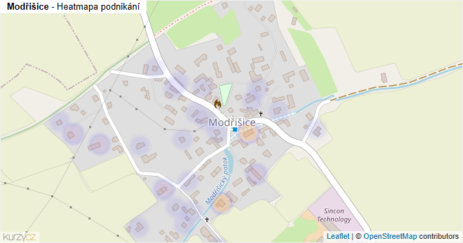 Modřišice - mapa podnikání