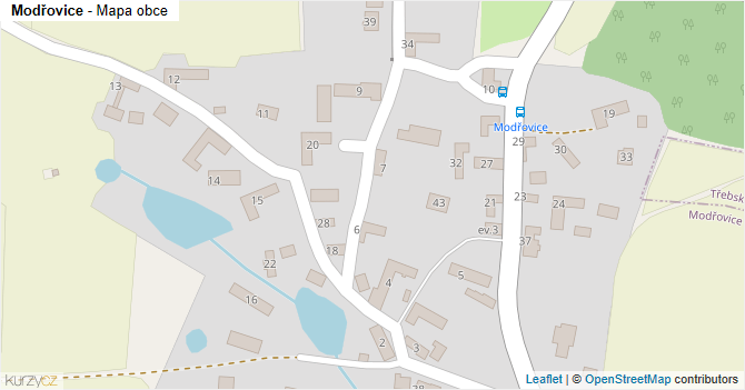 Modřovice - mapa obce