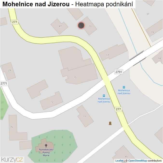 Mapa Mohelnice nad Jizerou - Firmy v obci.