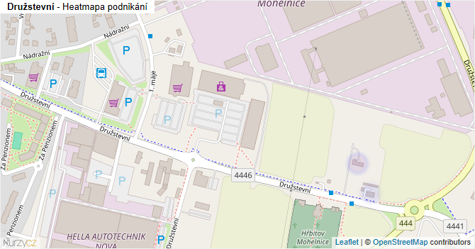 Družstevní - mapa podnikání