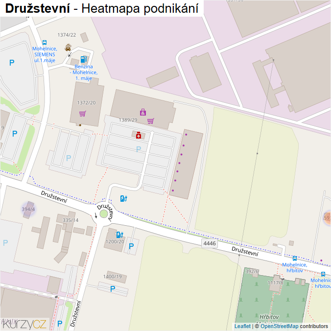 Mapa Družstevní - Firmy v ulici.