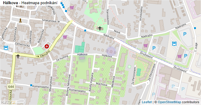 Hálkova - mapa podnikání