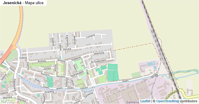 Jesenická - mapa ulice