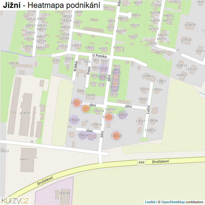 Mapa Jižní - Firmy v ulici.