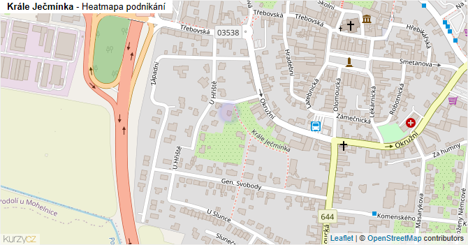 Krále Ječmínka - mapa podnikání