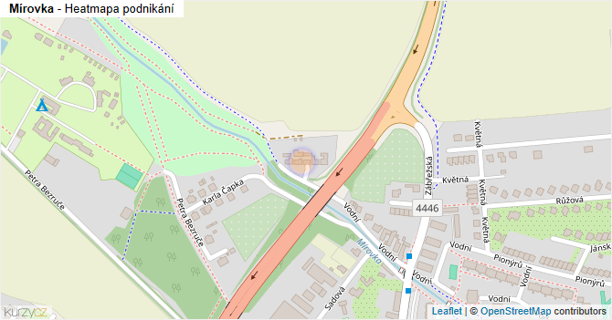 Mírovka - mapa podnikání