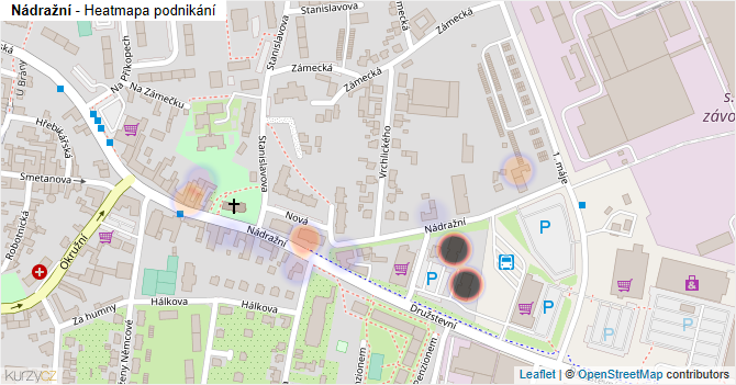 Nádražní - mapa podnikání