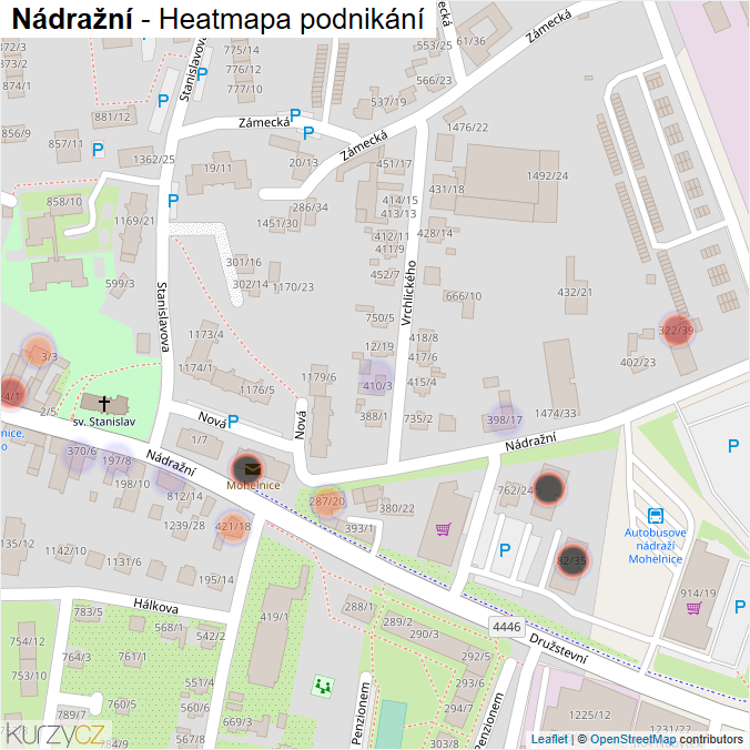 Mapa Nádražní - Firmy v ulici.