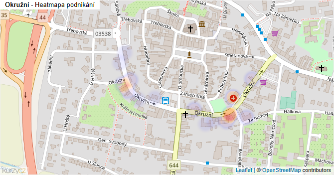 Okružní - mapa podnikání