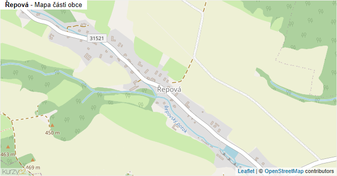 Řepová - mapa části obce