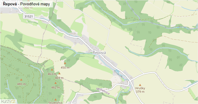 Řepová - záplavové mapy stoleté vody