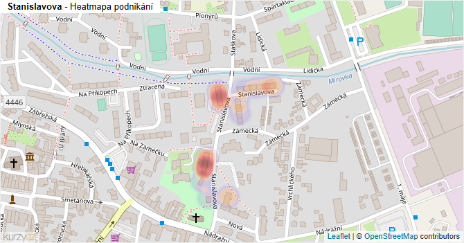 Stanislavova - mapa podnikání