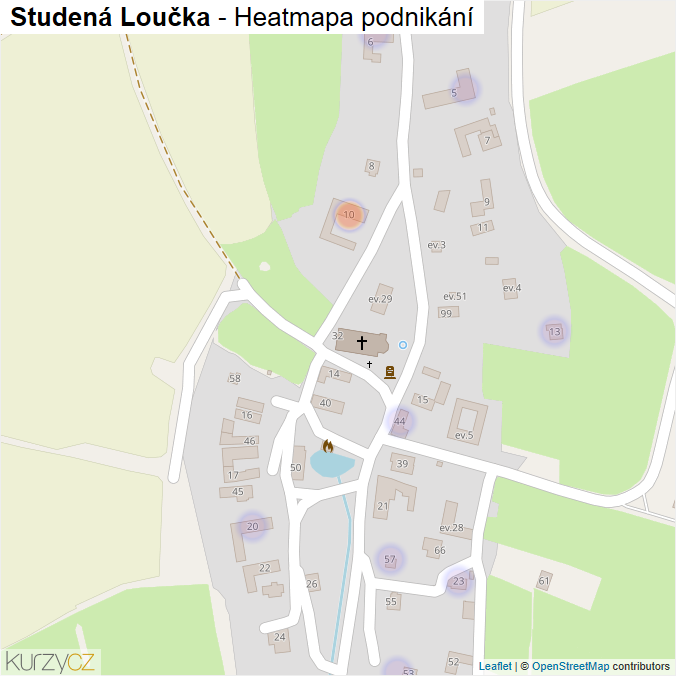 Mapa Studená Loučka - Firmy v části obce.