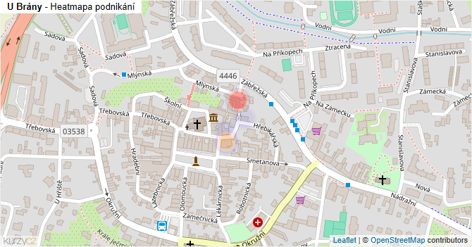 U Brány - mapa podnikání