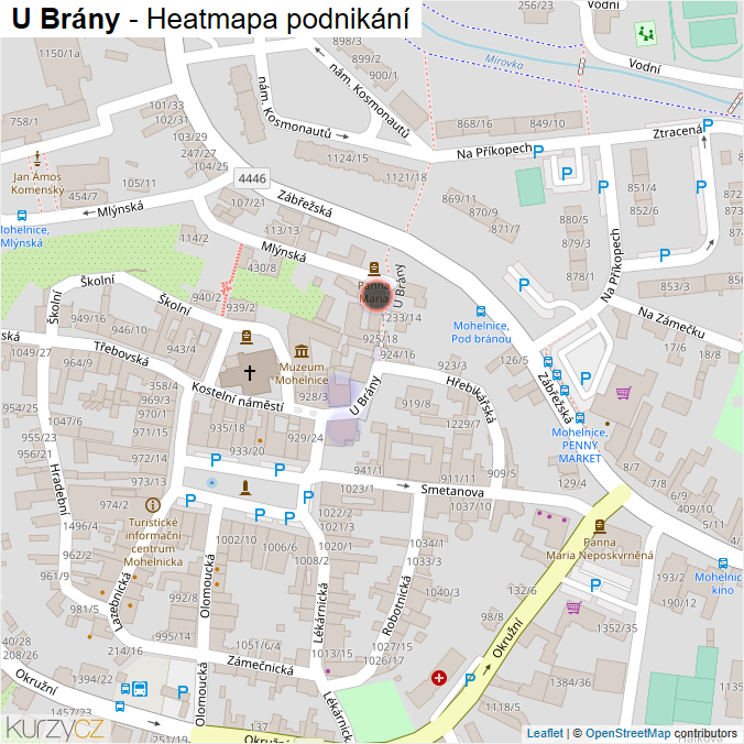 Mapa U Brány - Firmy v ulici.