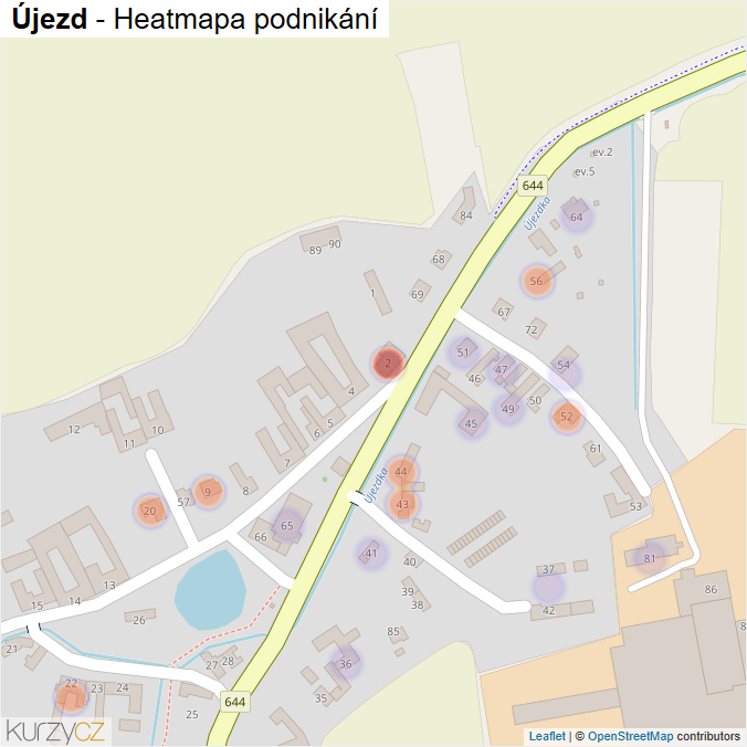 Mapa Újezd - Firmy v části obce.