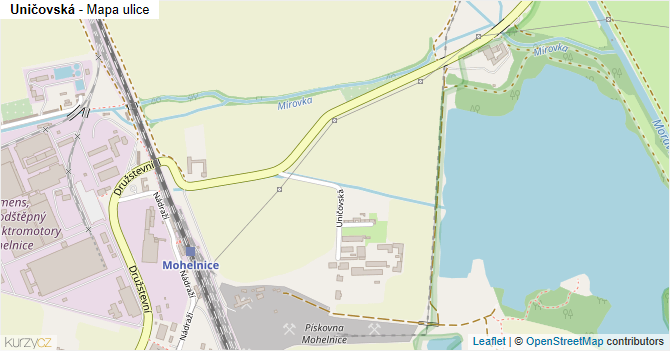 Uničovská - mapa ulice
