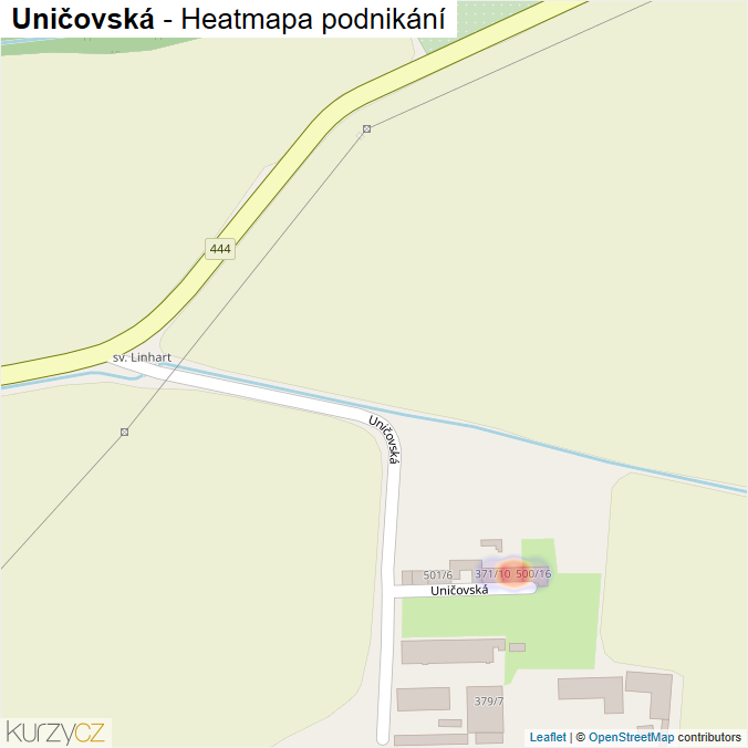 Mapa Uničovská - Firmy v ulici.